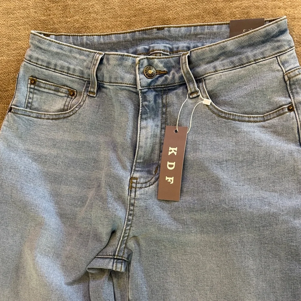 KDF Women's Straight Leg Jeans in Light Blue - Picture 2 of 6